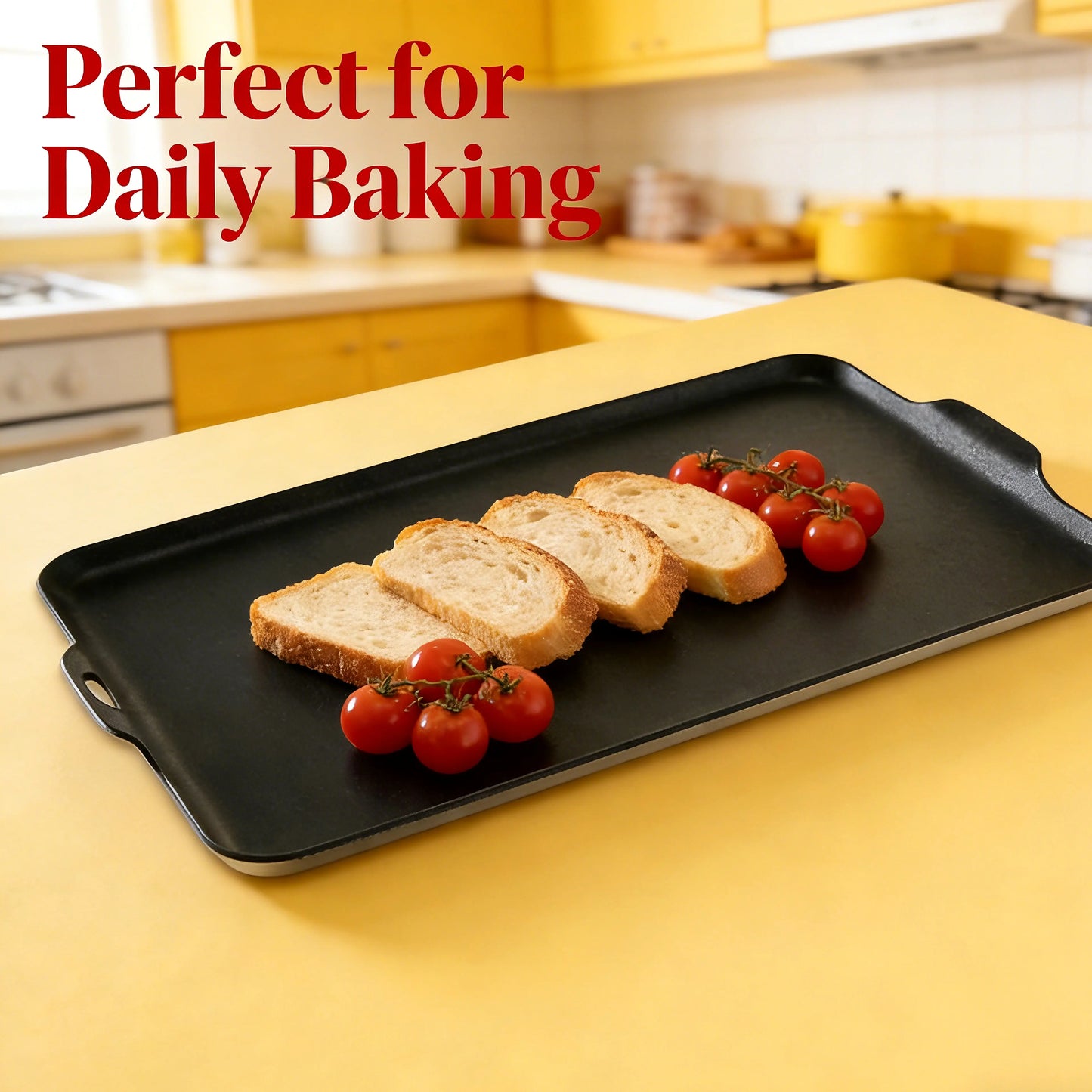Food-Grade Non-Stick Ceramic Baking Pan, Multi-Purpose Oven Tray for Steak, Tacos, Toast & Meats, Dishwasher Safe for Family Summer Gatherings